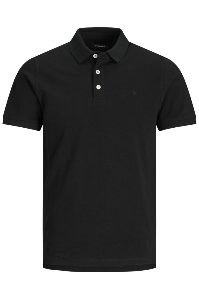 JJEPAULOS POLO SS NOOS 12136668 BLACK/TONAL/BLAC